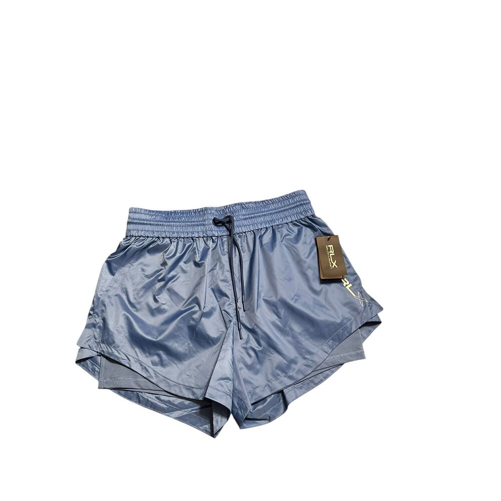 RLX Ralph Lauren Layered Rip Stop Blue Drawstring Short Size Medium NWT